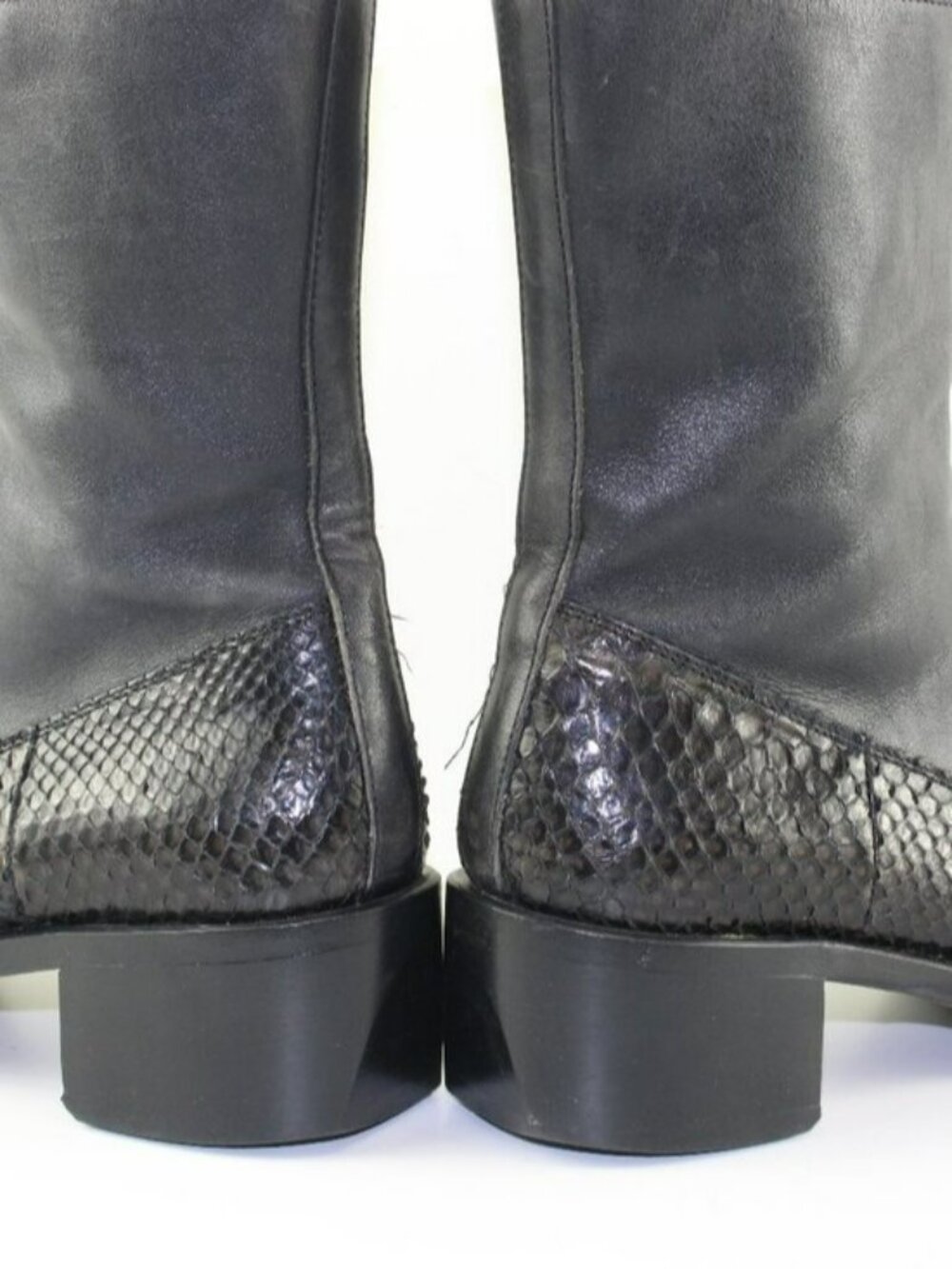 Shoto Italy Snake Skin Western Cowboy Style Ankle Boots (EU 40 / 7.5 US) - Picture 9 of 12